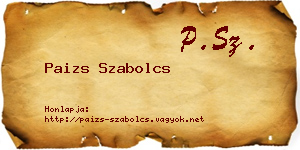 Paizs Szabolcs névjegykártya