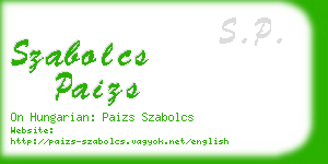 szabolcs paizs business card